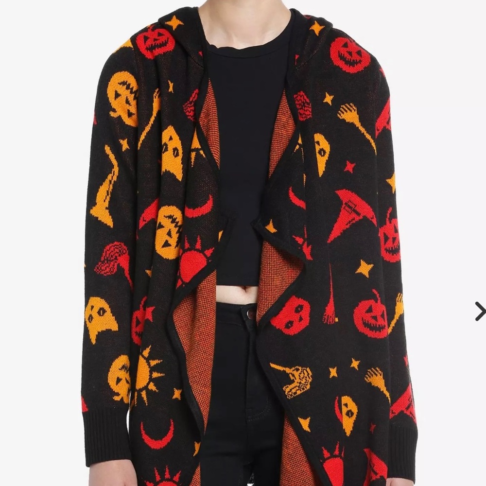 Her Universe Hocus Pocus Dani Hooded Fringe Cardigan Sweater Size XS Hot Topic
